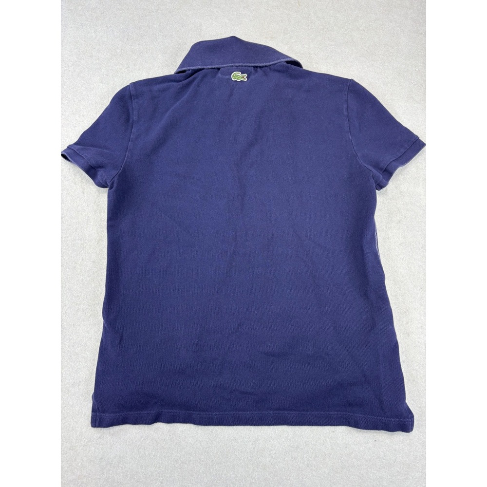 Women's Lacoste‎ Embroidered Cotton Pique Polo Navy Size 34 Small - Picture 2 of 7